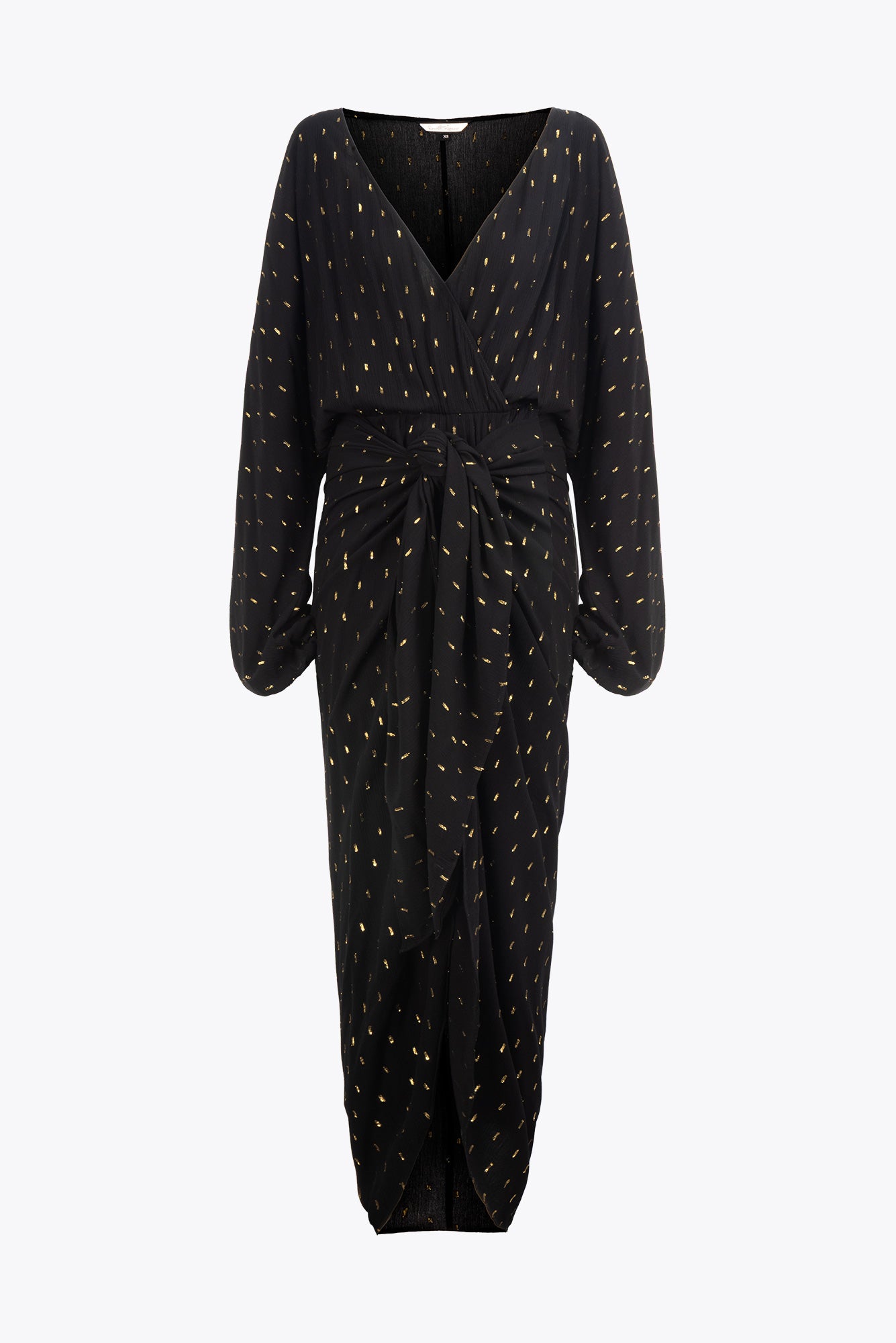 Vestido Delia Negro Dorado