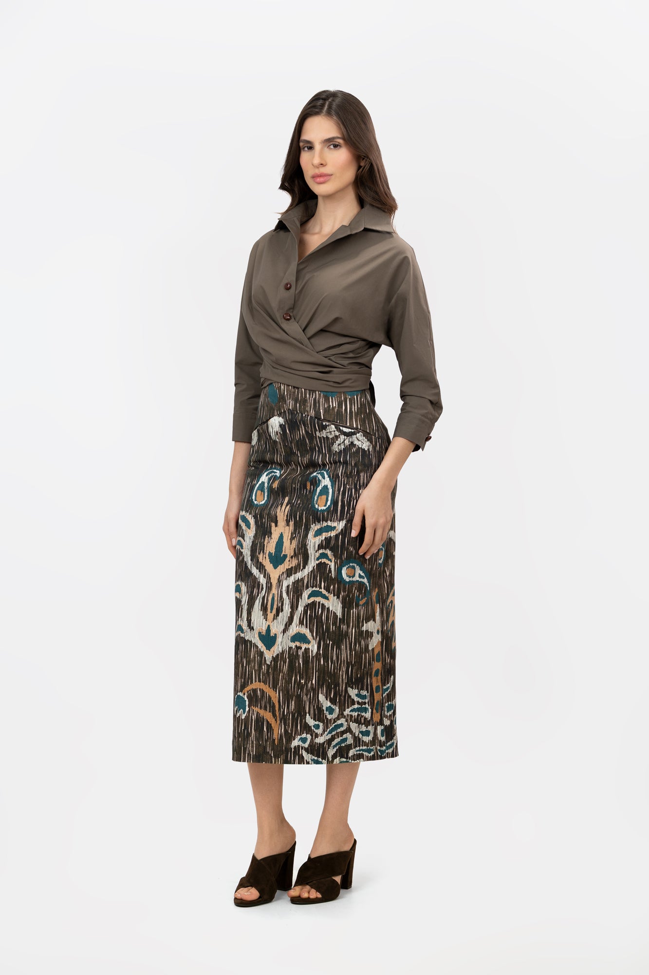 Falda Anidar Jungle Brown Print