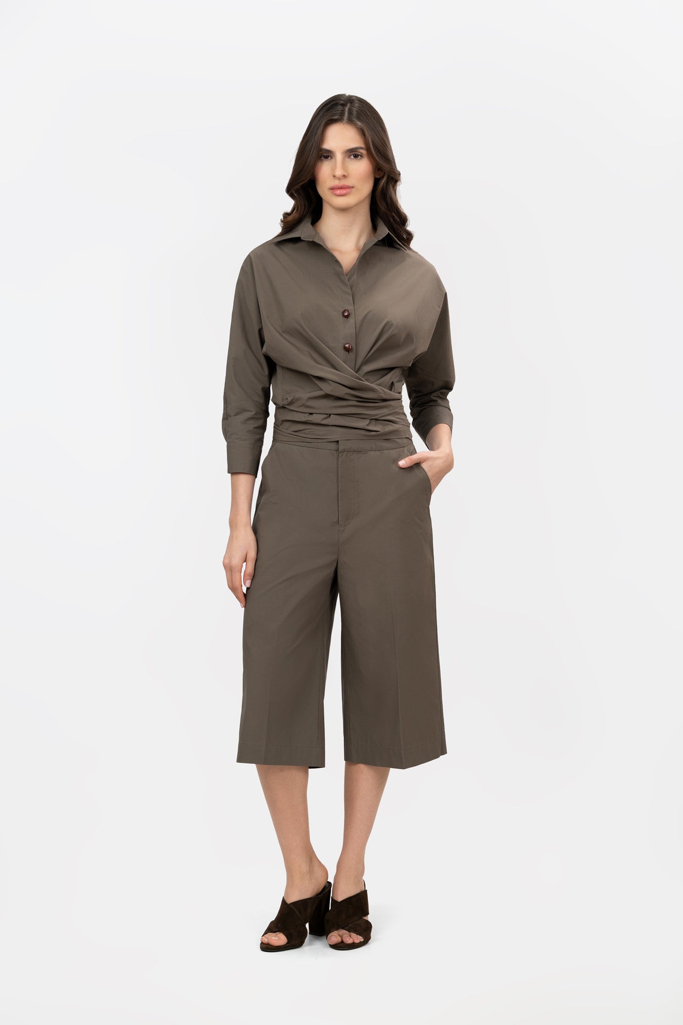 Camisa Veta Taupe
