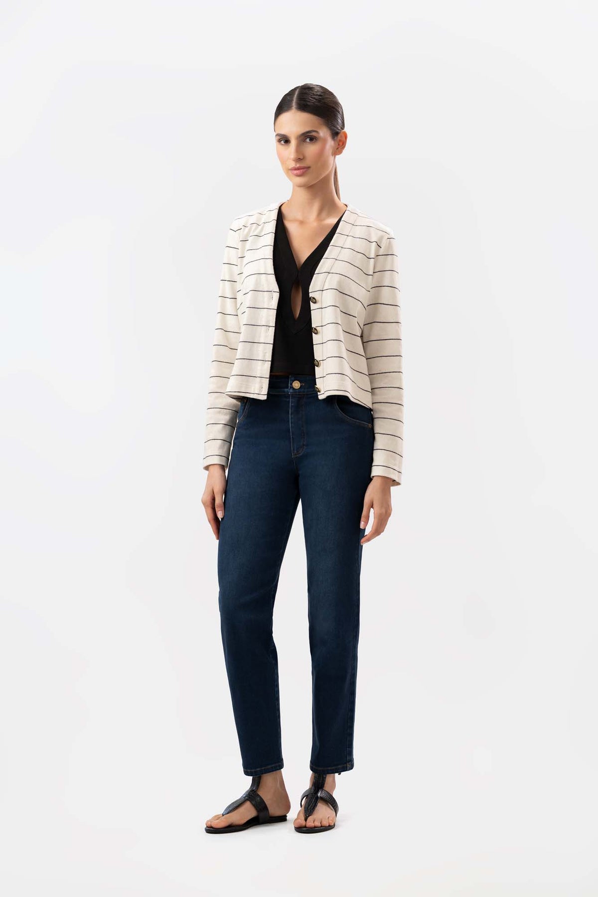 Jean Cecil Leg Crop Azul Oscuro