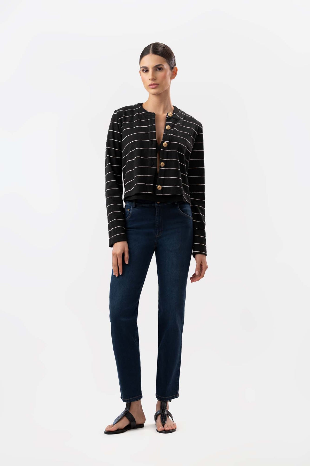 Jean Cecil Leg Crop Azul Oscuro