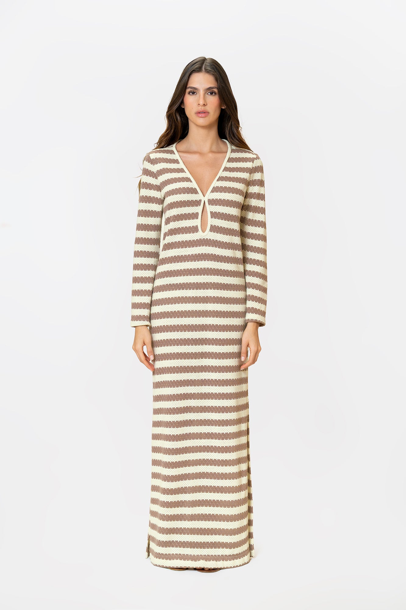 Vestido Brocatto Beige