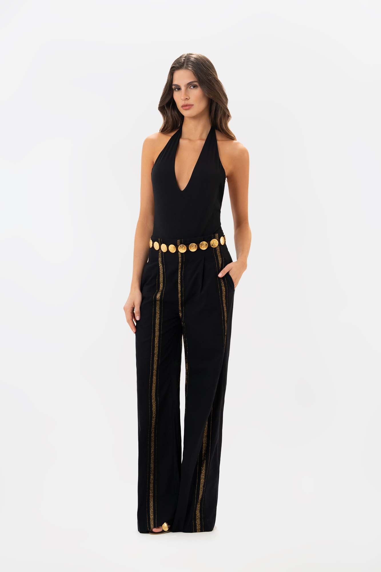 Pantalón Litoral Negro Dorado