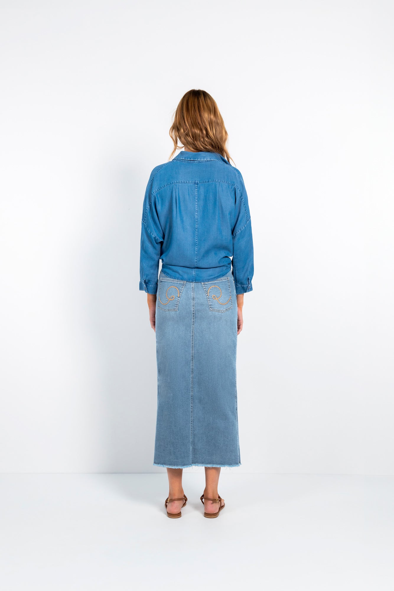 Camisa Halen Tencel Azul