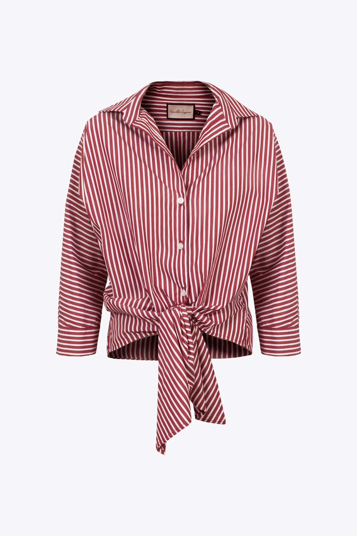 Camisa Fleur Rayas Rojas