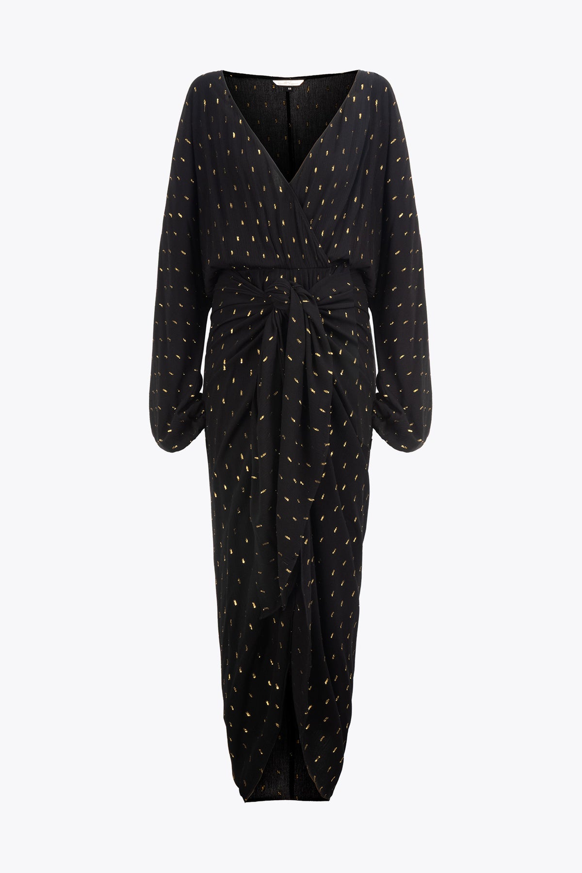 Vestido Delia Negro Dorado