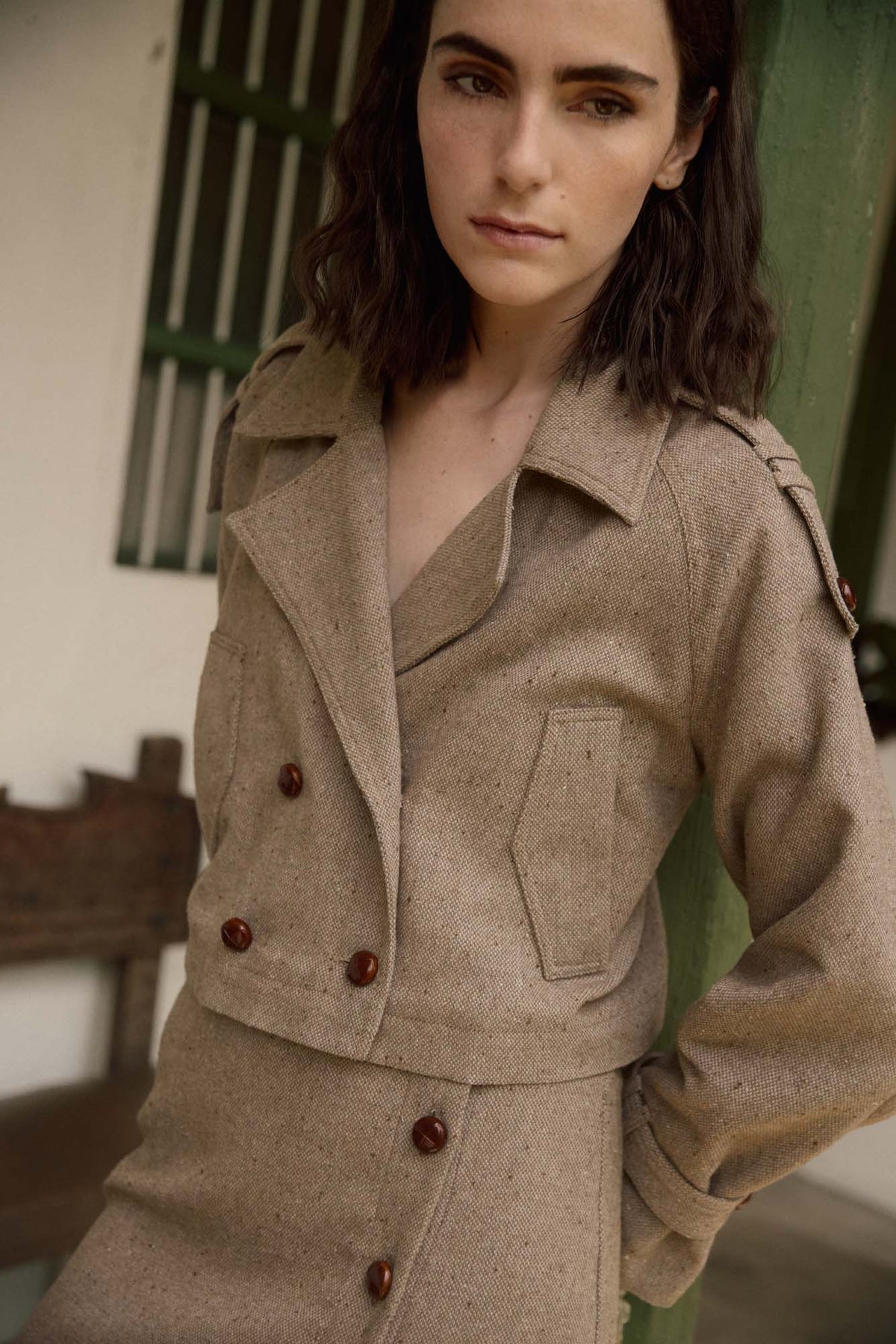 Chaqueta Contorno Café