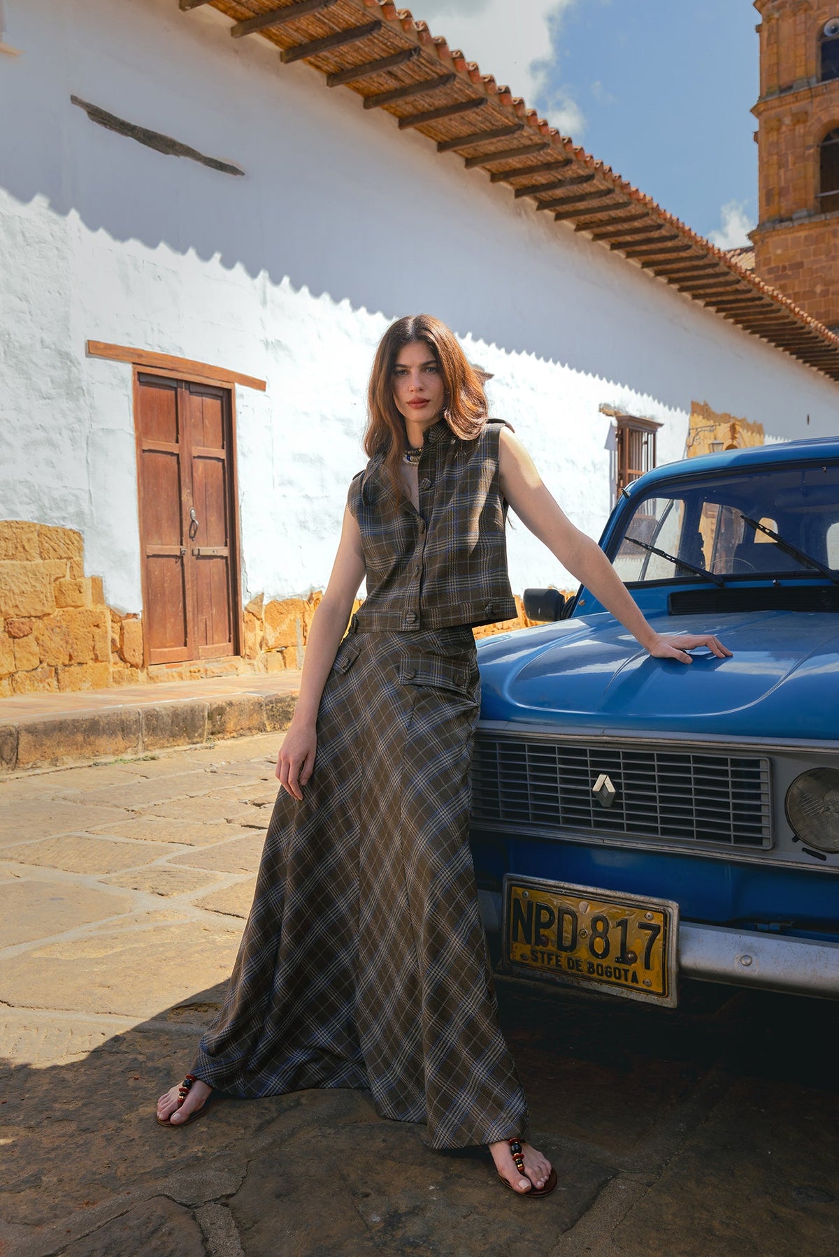 Chaleco Canes Tartán Brown