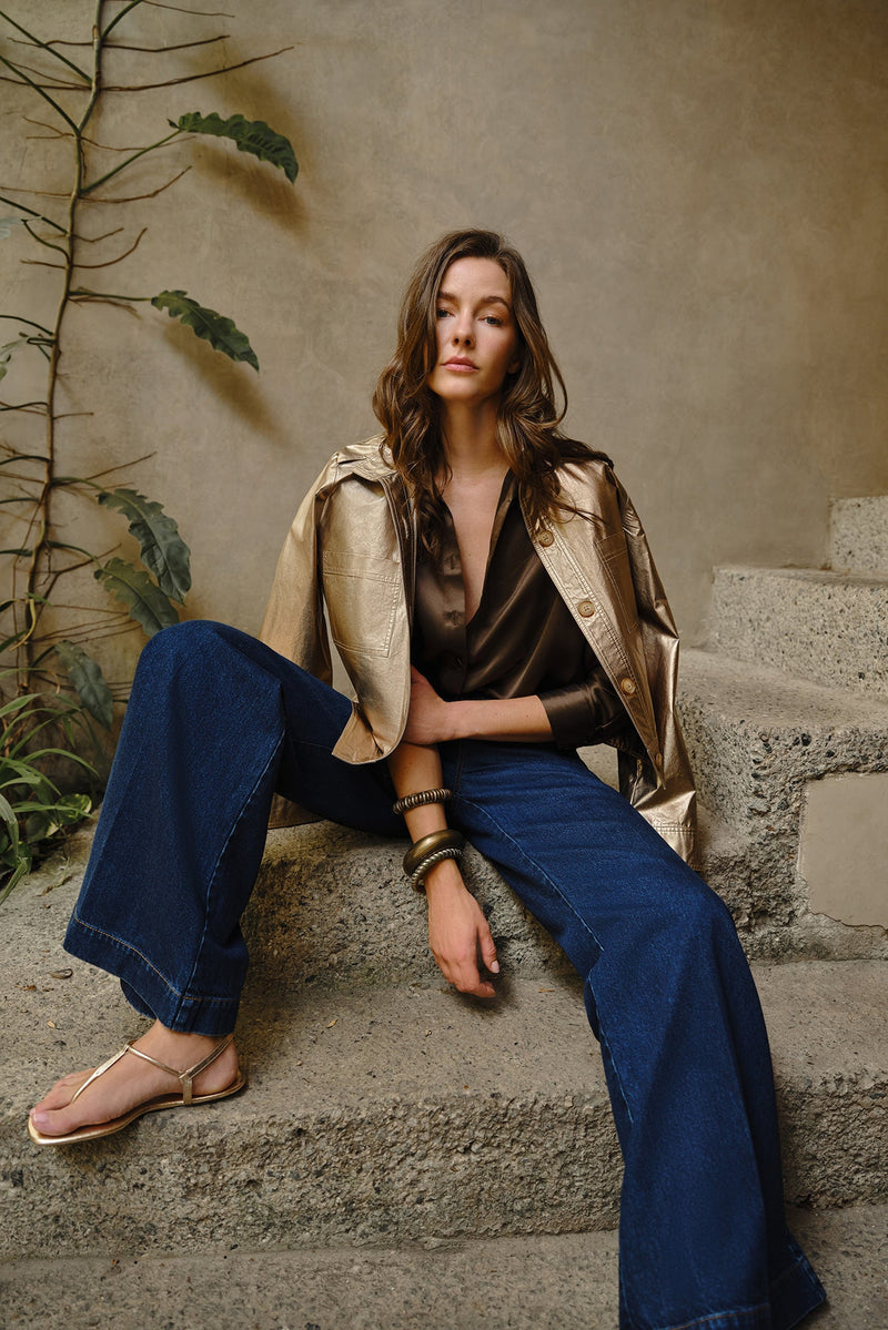 Camisa Nácar Chocolate