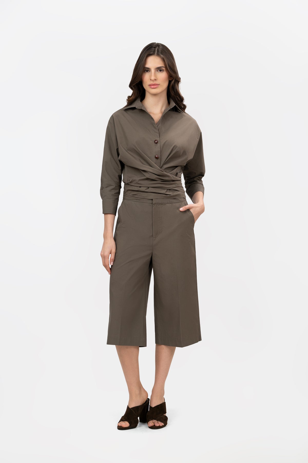 Camisa Veta Taupe