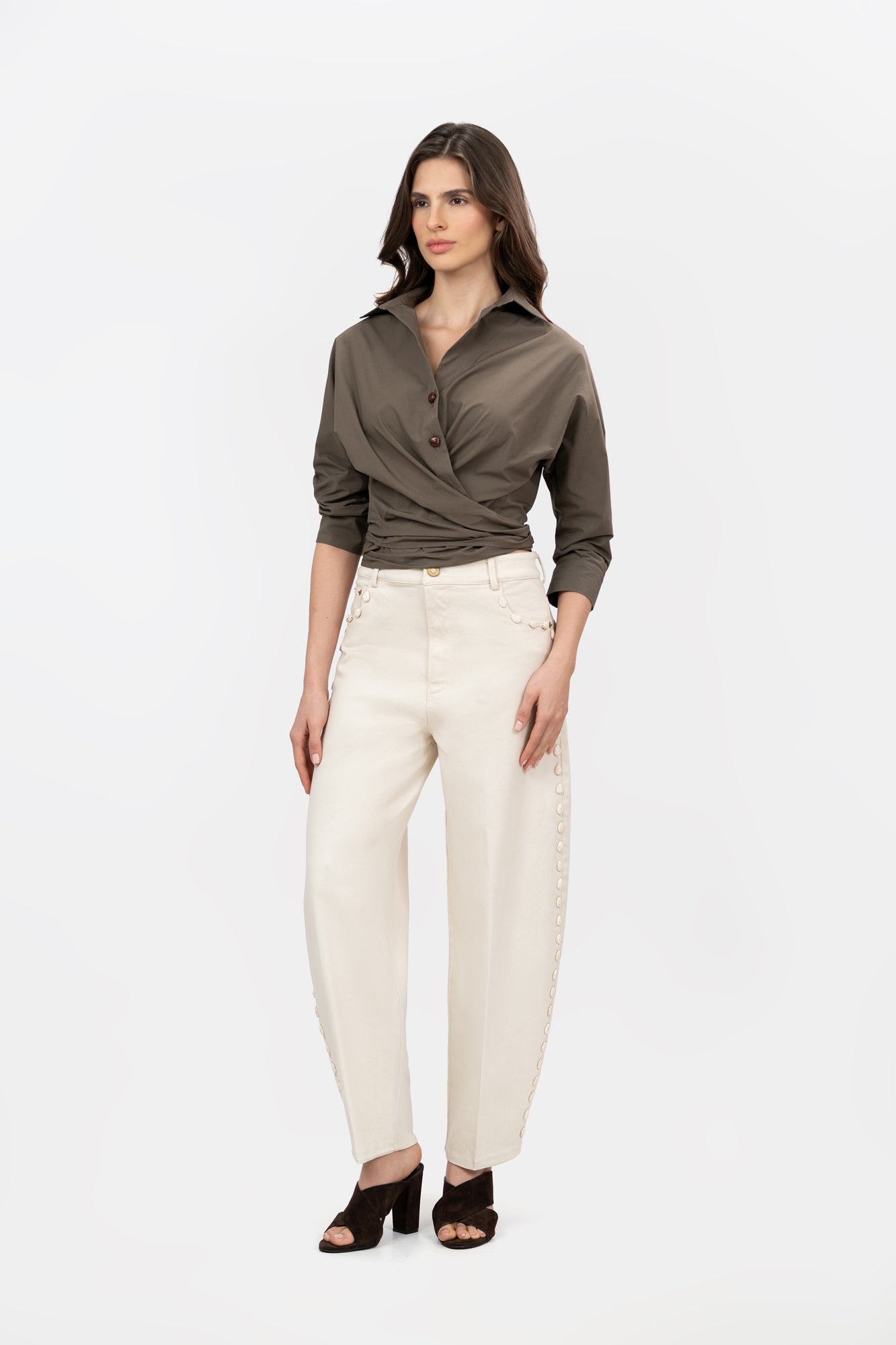 Camisa Veta Taupe