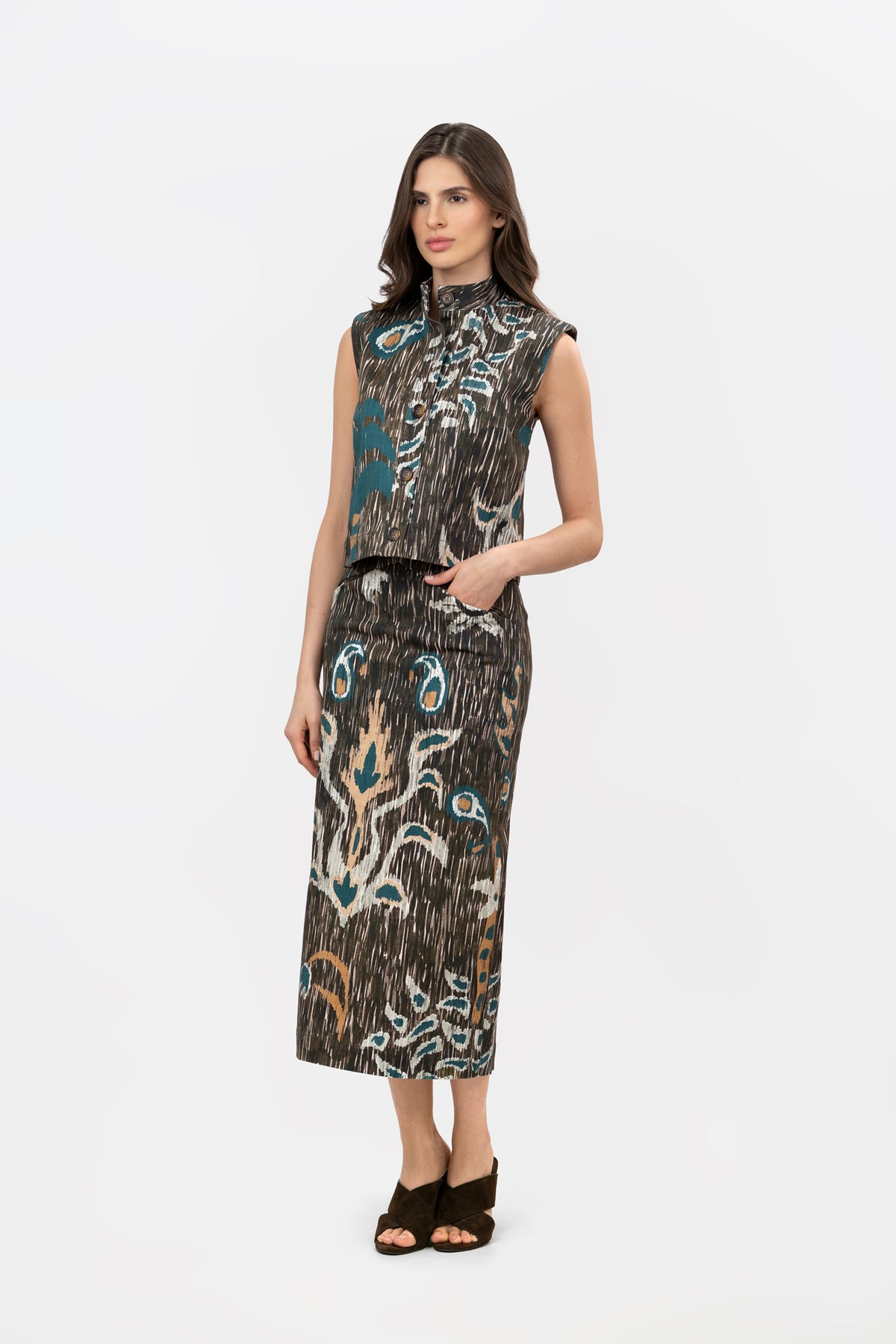 Chaleco Cumbre Jungle Brown Print