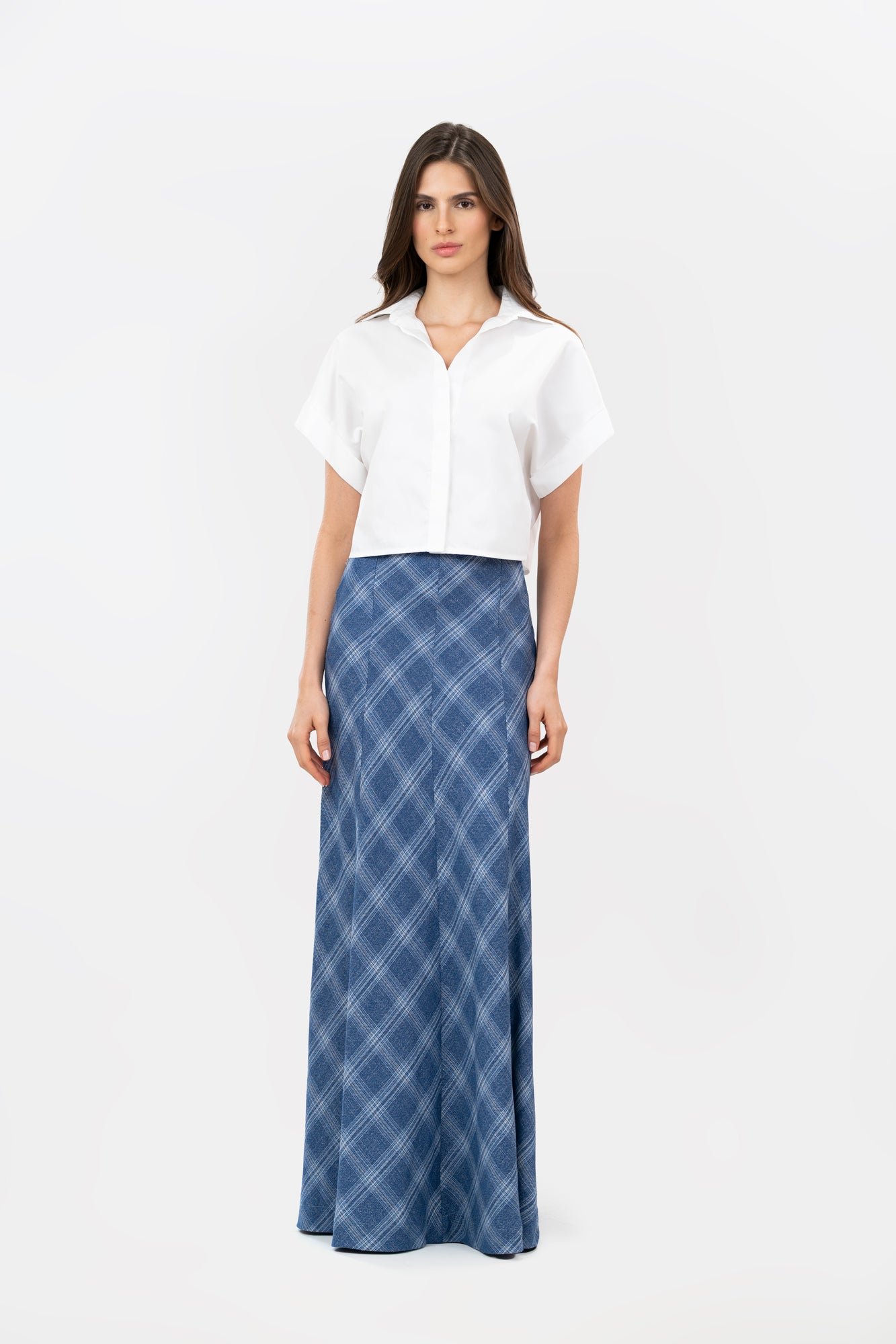 Falda Remanso Cuadros Azul