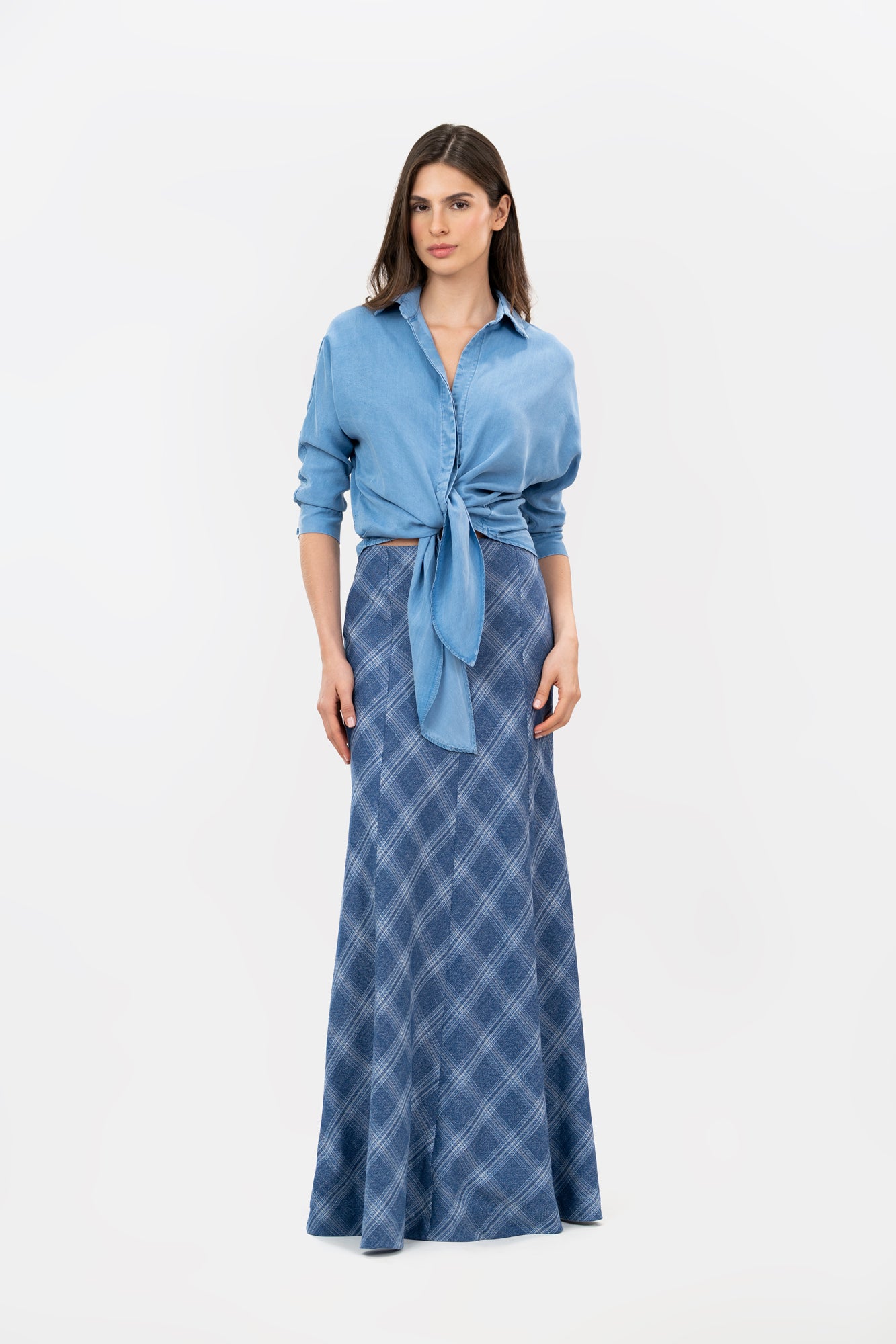 Camisa Halen Tencel Azul