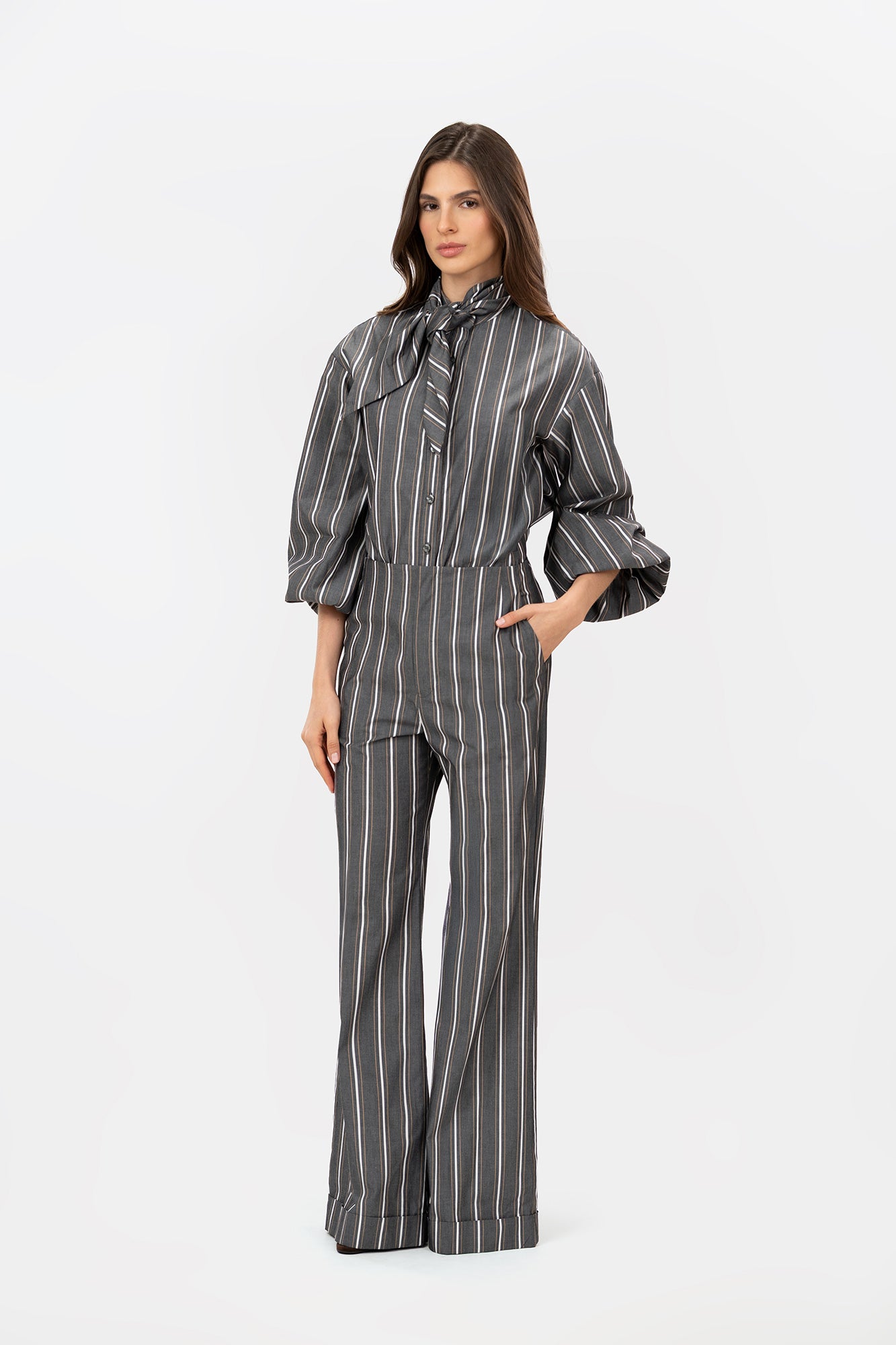 Camisa Savia Rayas Gris