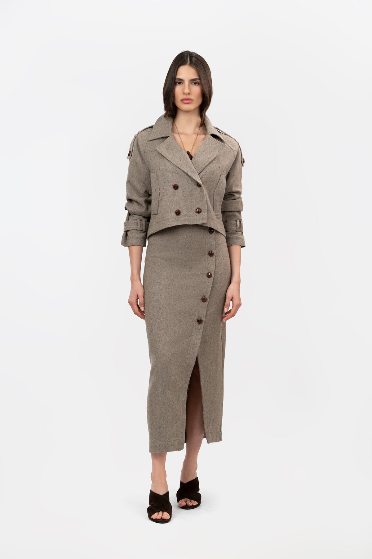 Chaqueta Contorno Café