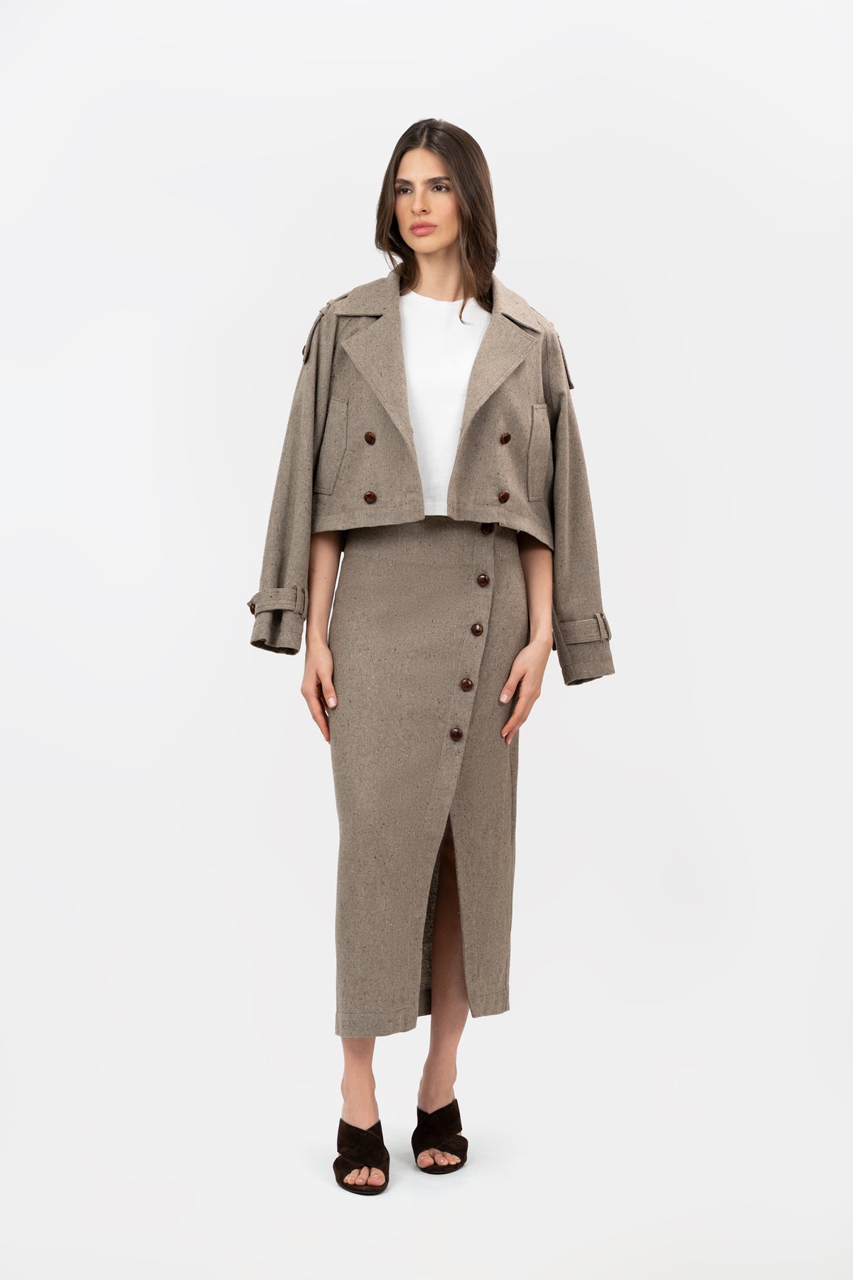 Chaqueta Contorno Café