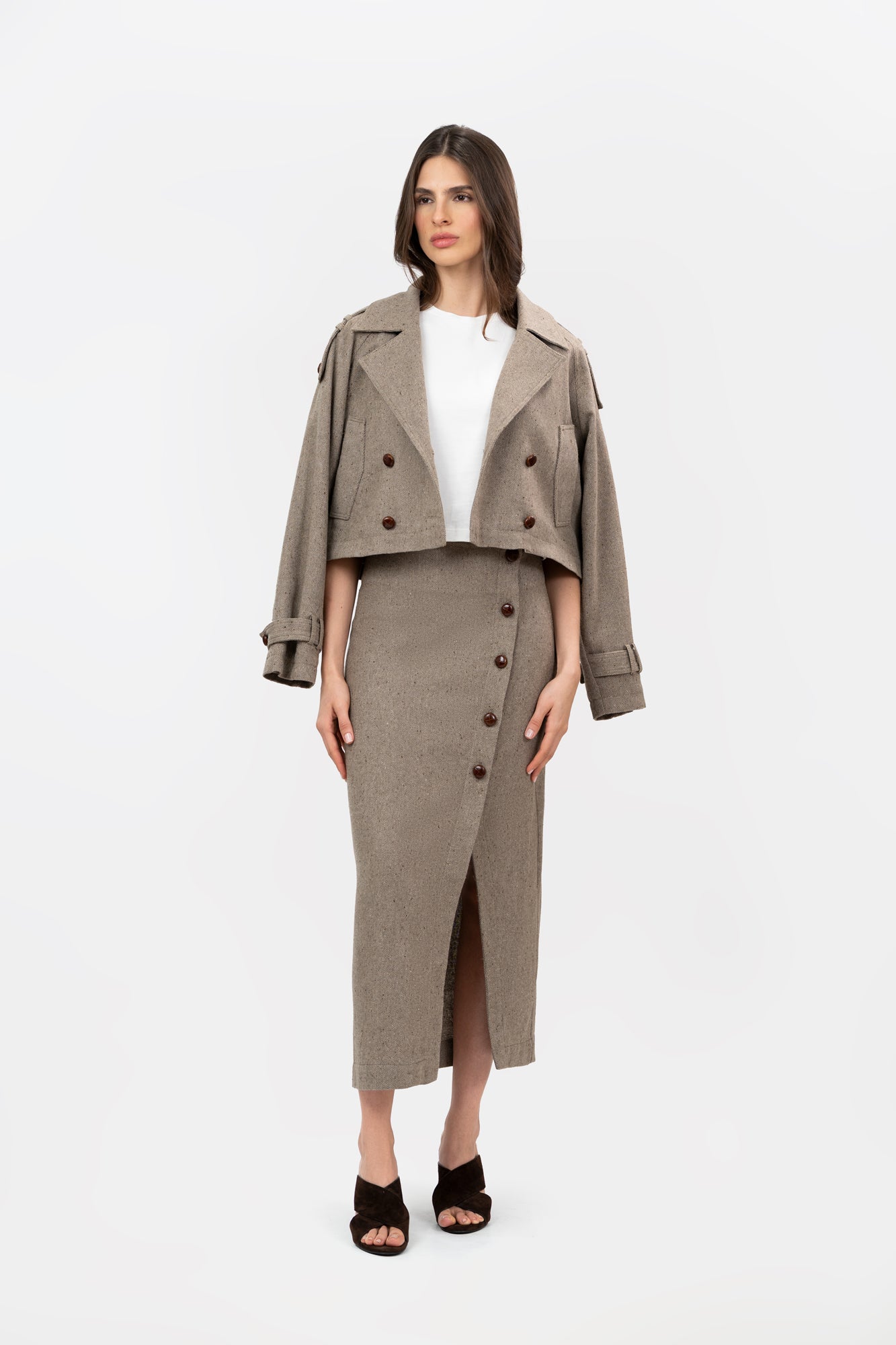 Chaqueta Contorno Café