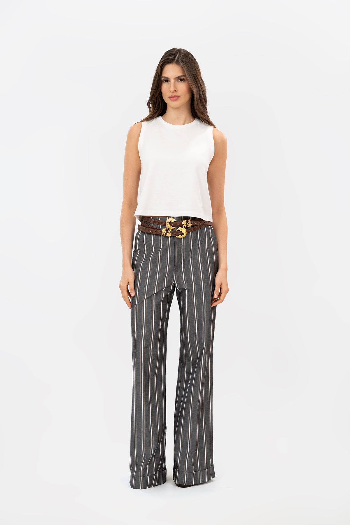 Pantalón Leza Rayas Gris