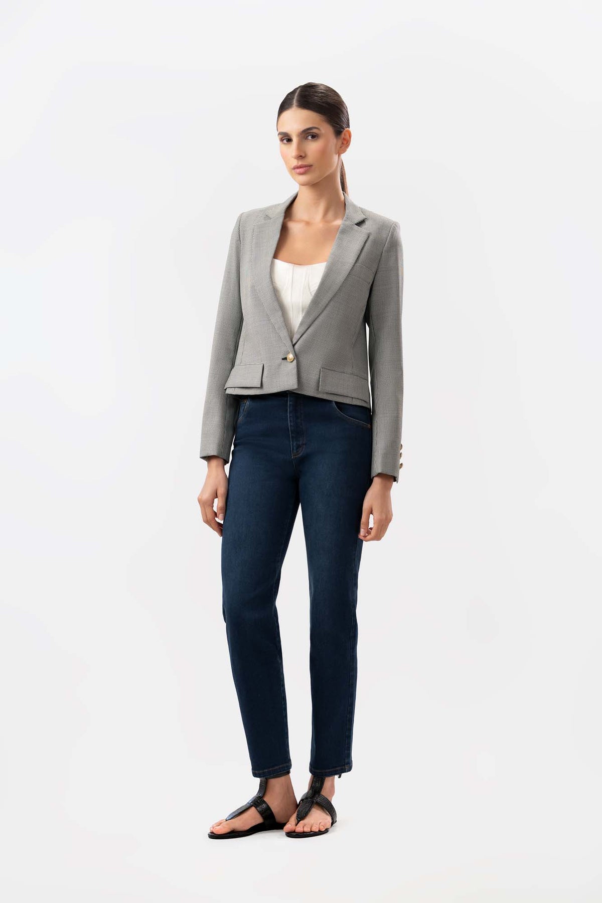 Jean Cecil Leg Crop Azul Oscuro