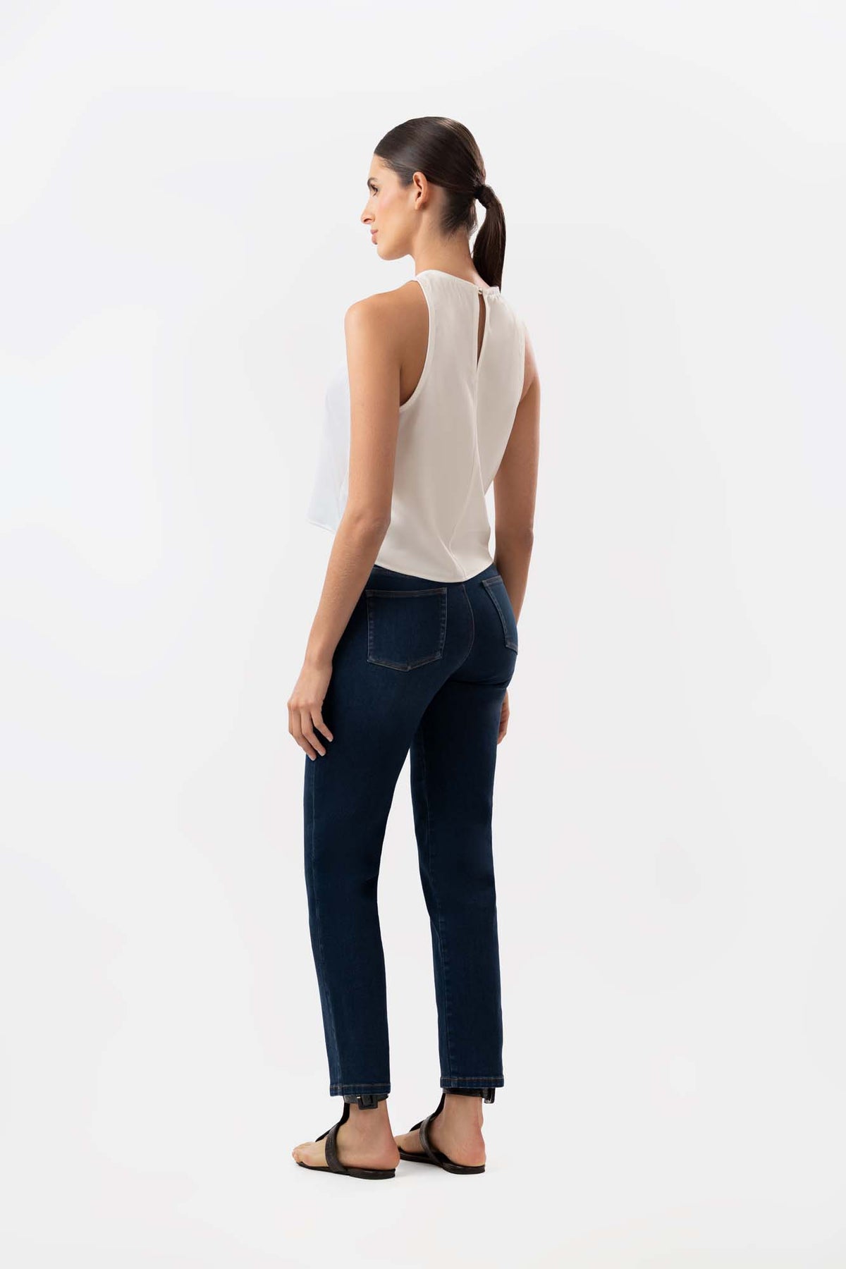 Jean Cecil Leg Crop Azul Oscuro
