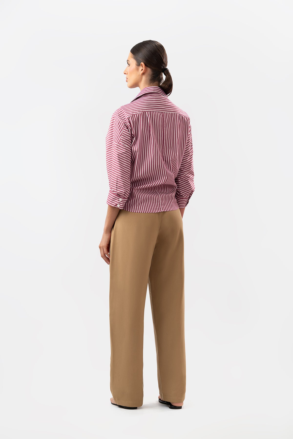 Camisa Fleur Rayas Rojas