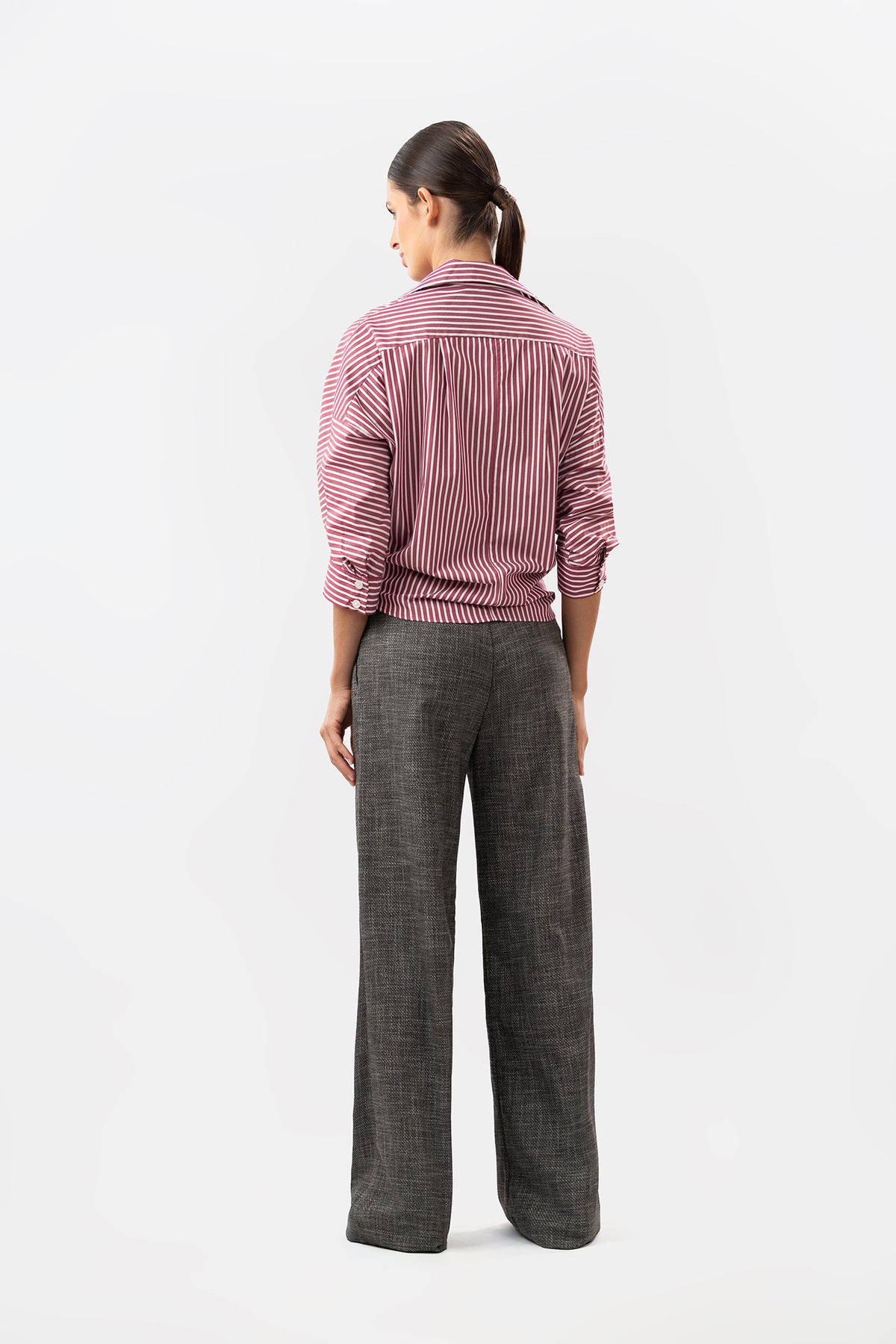 Camisa Fleur Rayas Rojas