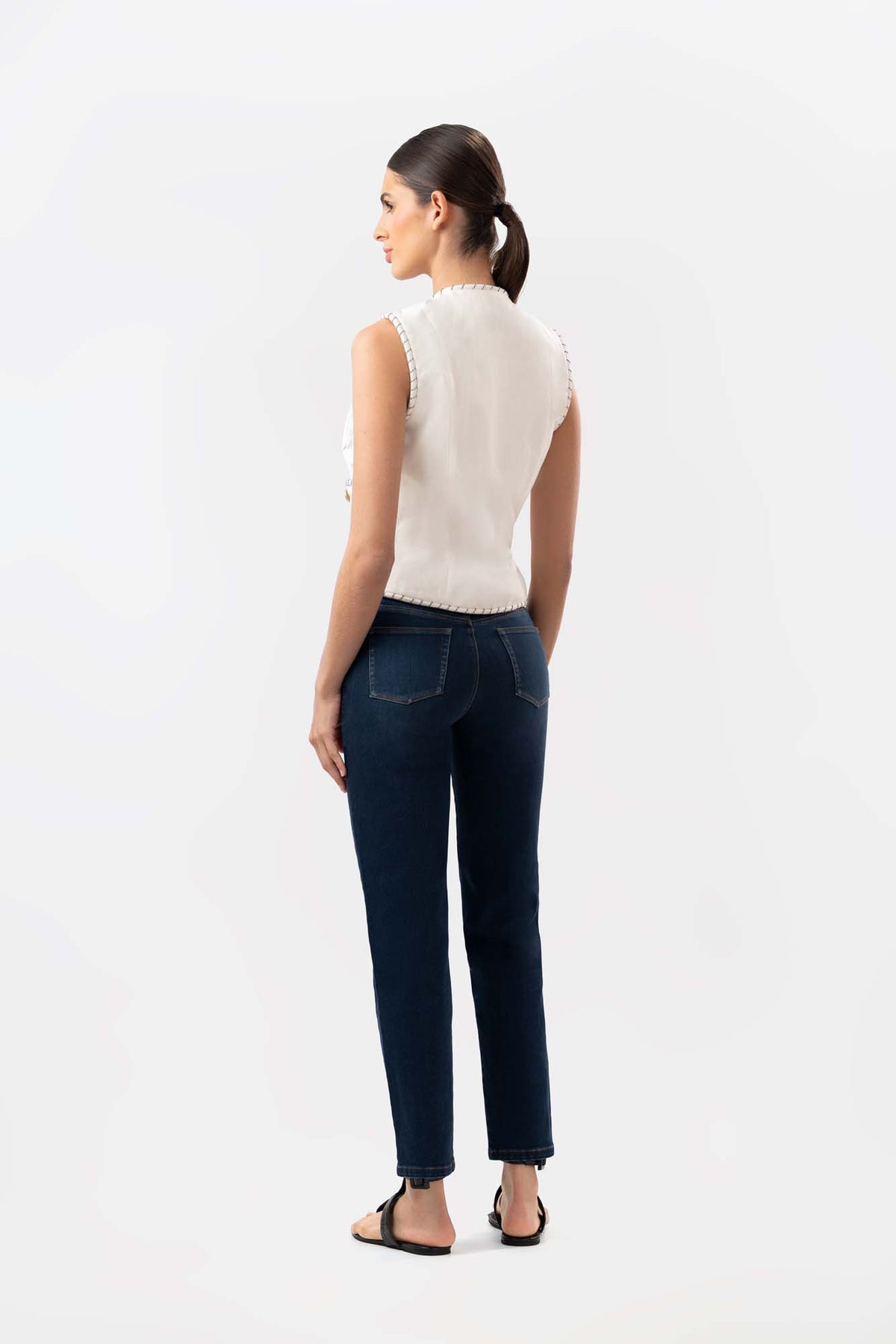 Jean Cecil Leg Crop Azul Oscuro