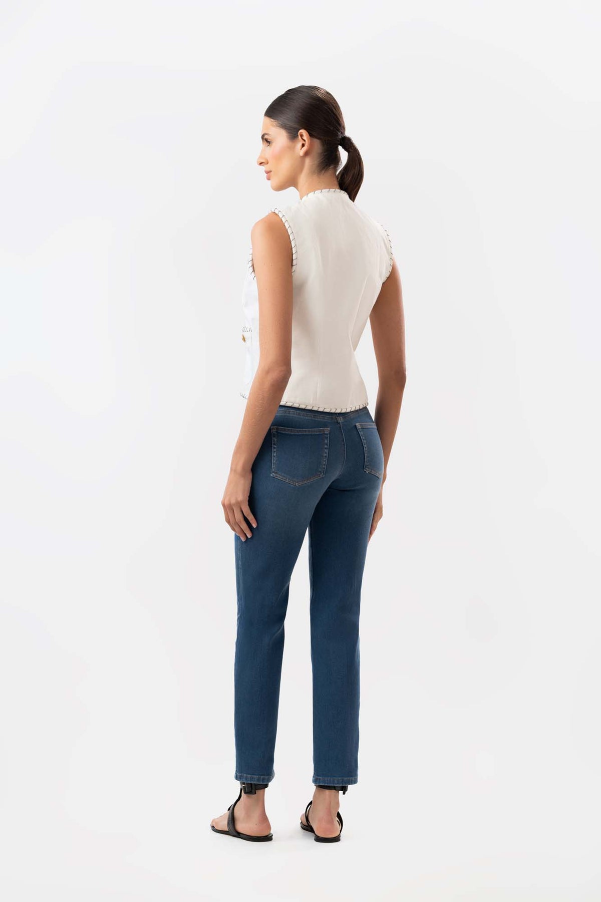 Jean Cecil Leg Crop Azul