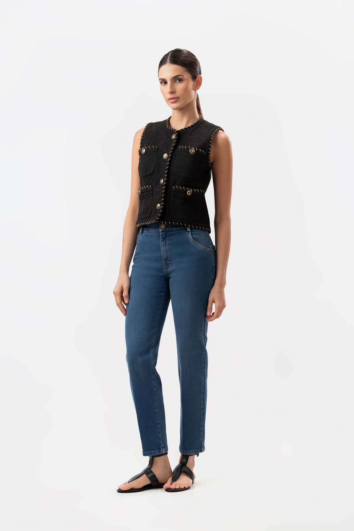 Jean Cecil Leg Crop Azul
