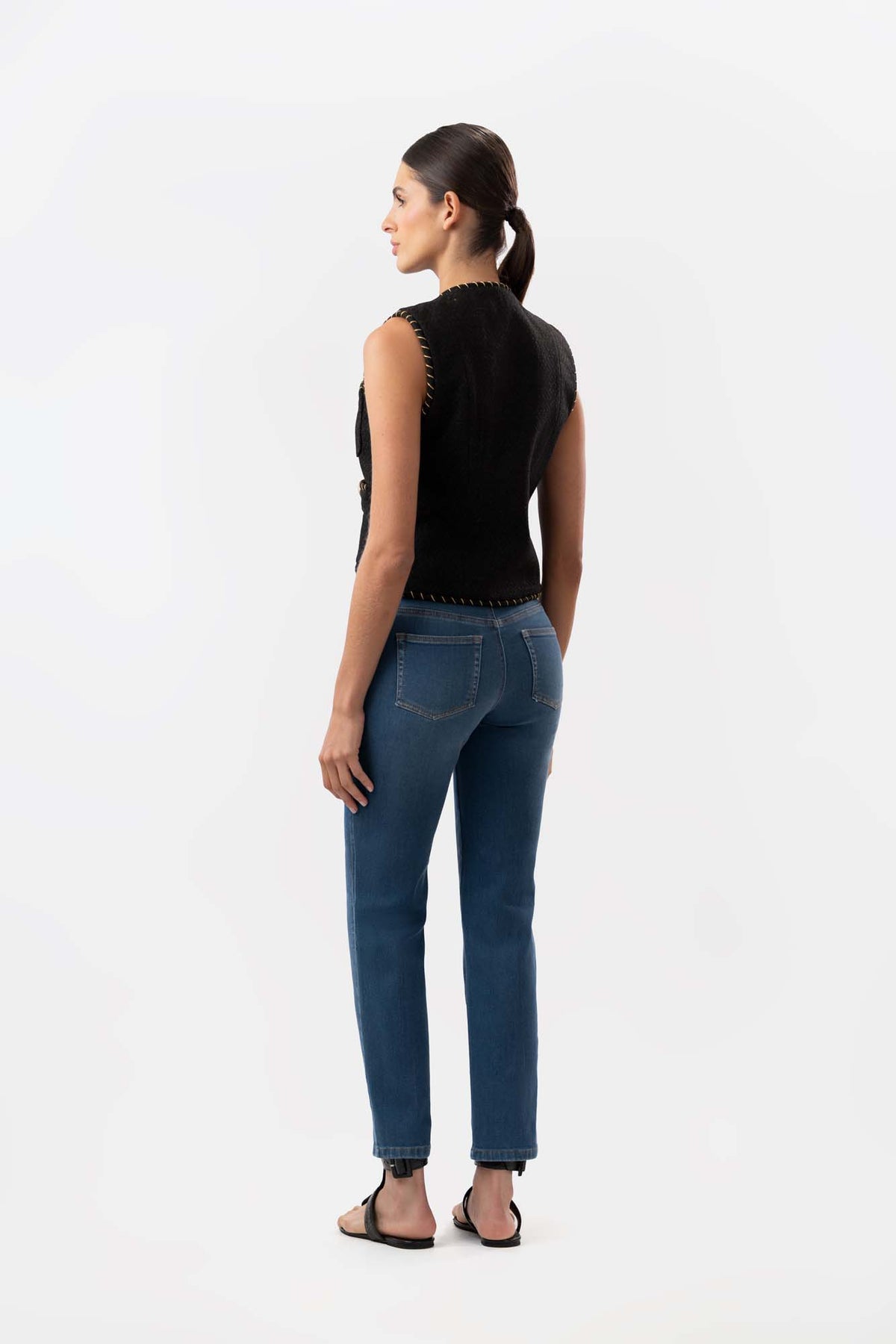 Jean Cecil Leg Crop Azul