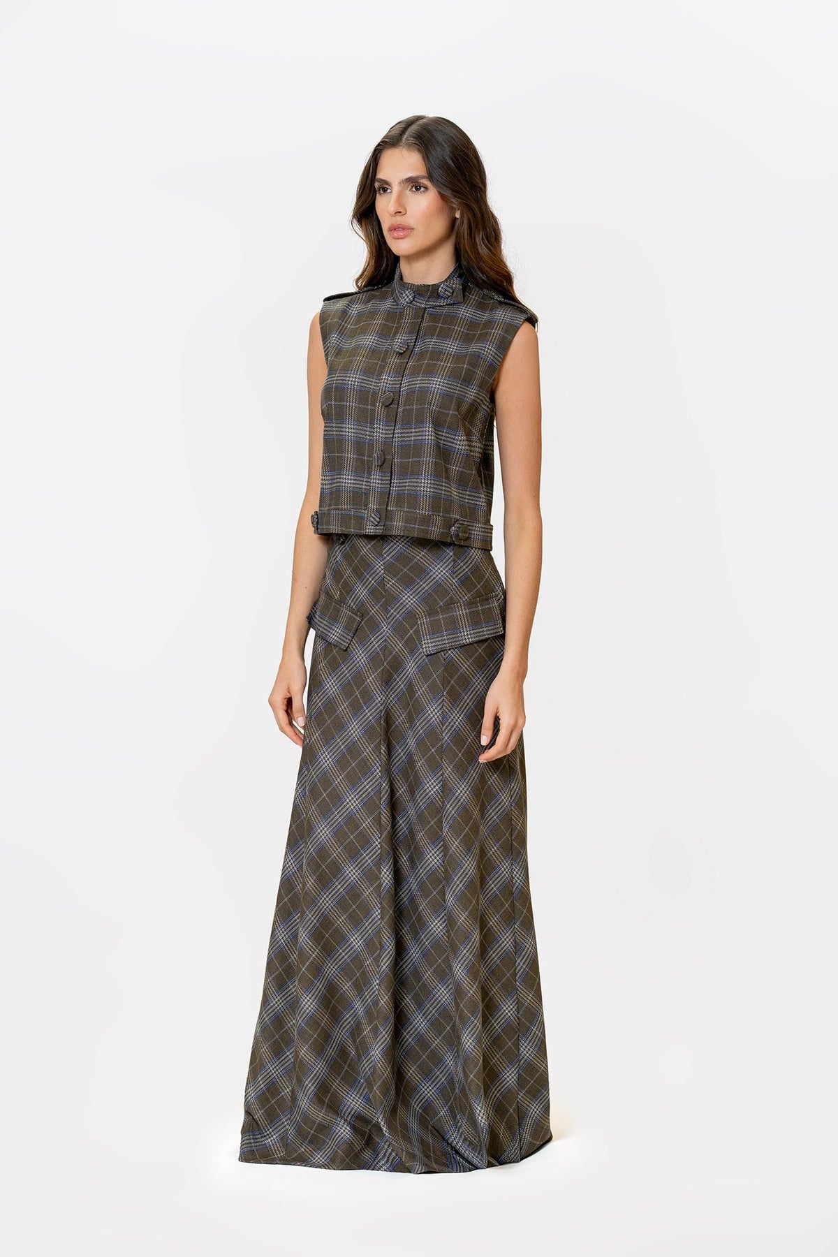 Chaleco Canes Tartán Brown