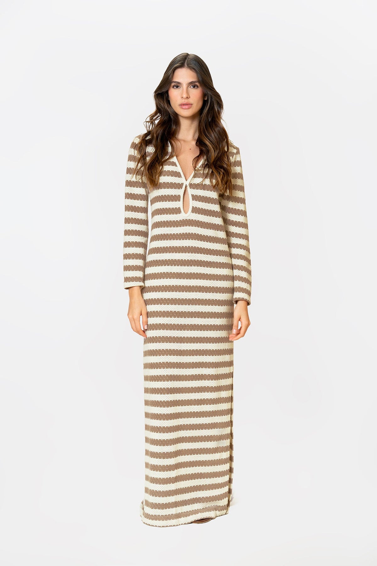 Vestido Brocatto Beige