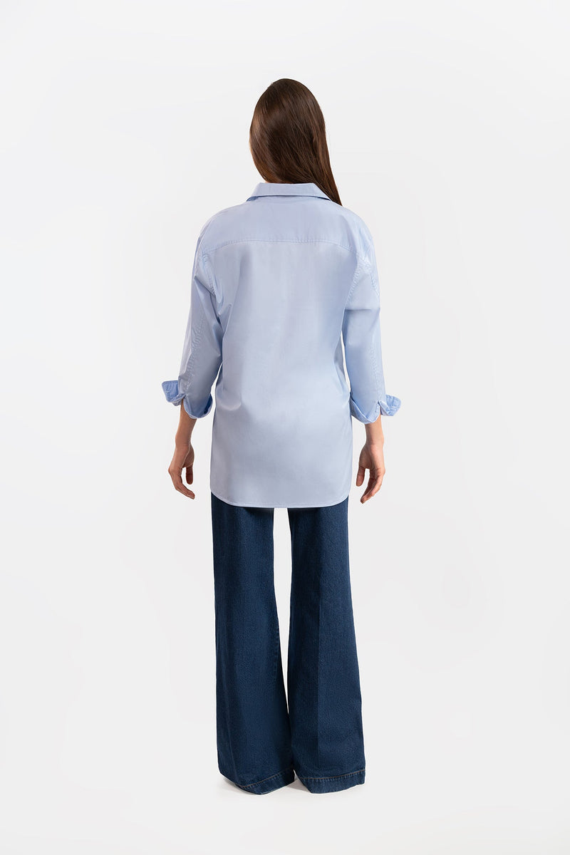 Camisa Celeste Azul Claro