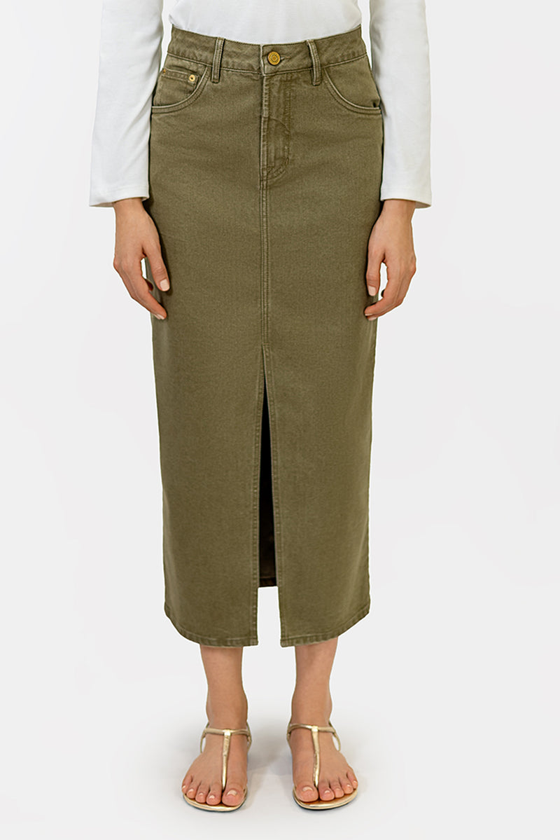 Falda Susurro Verde Oliva