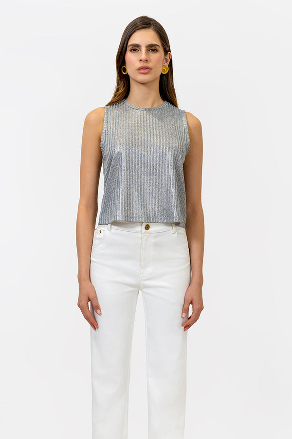 Top Indra Plateado