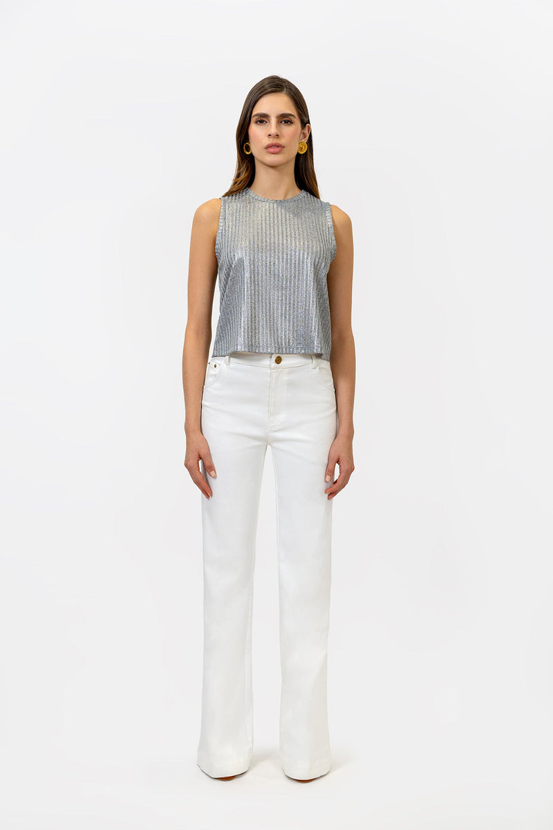 Top Indra Plateado