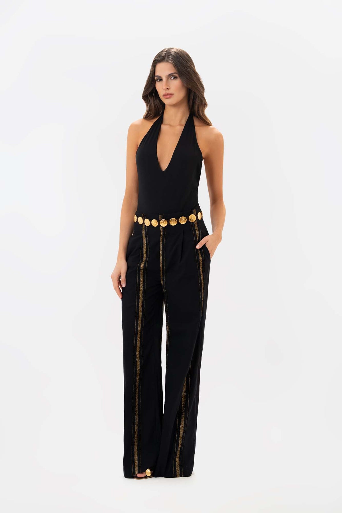 Pantalón Litoral Negro Dorado